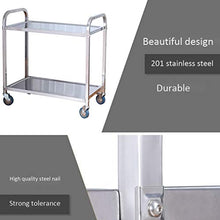 Xiao Jian Catering Trolley, 2 Tier acciaio inossidabile staccabile Carrello di servizio Carrello Clearing ombrellone con blocco ruote for cucine, alberghi, ristoranti e case di cura carrelli che servo