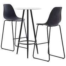 Tidyard Set 3 pz da Bar, Set Tavolino Bar, Set di Mobili da Balcone, Set Bar per la Casa, Set Tavolo Quadrato e 2 Sedie da Bar Alti in Plastica