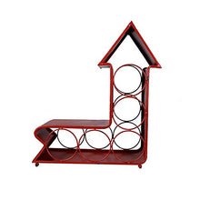 LXH-SH Cremagliera del Vino Nana Vintage Wine Rack in Stile Americano Village Ferro Industriale Freccia Indicazione Desktop Creativo Wine Rack (Rosso, 15.4 * 6.7 * 17,7 in) scaffali Vino contatore