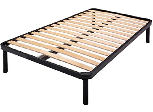 DOLCI SOGNI Rete Una Piazza e Mezza, Rete 120X190 per Letto una Piazza e Mezza, 100% Made in Italy, Rete a Doghe in Legno con Struttura Letto 120x190 in Ferro, Massima Stabilità e Sostegno