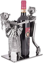 Brubaker Portabottiglie Vino Coppia di Ballo - Coppia Scultura - Supporto per Bottiglie di Metallo - con Biglietto d'Auguri per Il Vino Regalo