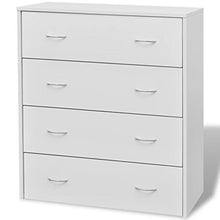 Kshzmoto Comodo comò Interno, Cassettiera in truciolare Bianco 60 x 30,5 x 71 cm (Lunghezza x Larghezza x Altezza) -con 4 cassetti