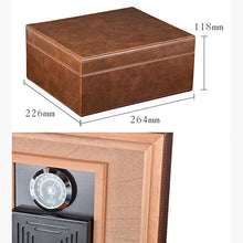 YUMO Humidor per sigari per ca. Sigari 50-70, Marrone, con igrometro e umidificatore Set di umidificatori per sigari Custodia per sigari
