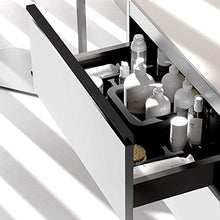 Mobili KOL 80 cm | Laccato Bianco | 80 x 60 x 45 cm | Mobile con 2 cassetti + 1 Anta + lavabo in Ceramica a Sinistra