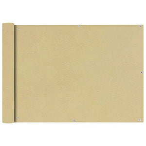Festnight- Paravento da Balcone in Tessuto Oxford 75x600 cm Beige