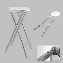 DRULINE Sgabello Bar Pieghevole in Metallo Altezza Seduta 70,5 cm Bianco Grigio - Bianco, 1x