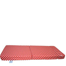 Divano letto singolo pieghevole a Z letto futon per adulti e bambini letto supplementare per pigiama party, lettino pieghevole a Z materasso – pois rosso