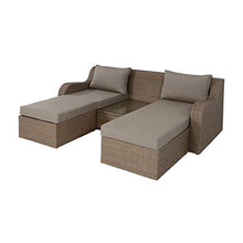Gartentraum Divano da Giardino Individuale con Sgabello e Tavolo - Seduta Poan/Taupe