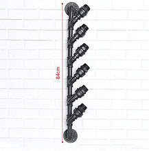 Cremagliera del vino NaNa Wine Rack Retro industriale American Style Style Village Tema Bar Bar attaccatura di parete del tubo ornamenti Espositore in ferro battuto, nero (34.3 * 9.8 * 8.7 in) scaffal