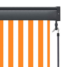 Irfora Tenda a Rullo per Esterni Bianco e Arancione,Tenda da Sole Avvolgibile,Tenda da Sole per Esterno 140x250 cm