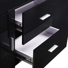 SKM Credenza Nera 160x40x70 cm in MDF