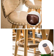 Yxsd Bar Stool pranza Sedia con Schienale e poggiapiedi Naturali Gambe in Legno massello con attenuato Pad Designer contemporanea for Office Lounge Pranzo Cucina (Color : Beige)