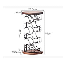 LHQ-HQ Legno Wine Rack, 6 Bottiglie Free Standing controsoffitto Metallo Wine Rack da Tavolo Vino Bagagli titolari Stand