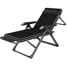 Lounger Sedie da Patio Nere per impieghi gravosi reclinabili con Cuscini per Giardino all'aperto da Campeggio,poltrone reclinabili Pieghevoli