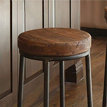 JXXDDQ Sgabelli girevoli Sgabello rotondo vintage, sgabelli bar in legno massello Struttura in metallo Sgabello in legno Sgabelli stile industriale Sgabello da pranzo, per cucina, ristorante, caffè, b