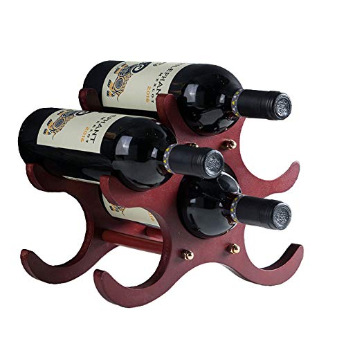 Portabottiglie rustico per vino, bancone, porta bottiglie di liquore, per soggiorno, studio, camera da letto, aspetto elegante e chic, facile installazione e smontaggio – 27,2 × 16 × 22 cm