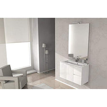 taviani Mobile da Bagno Sospeso con Lavabo 80x35cm in MDF Urano Bianco Lucido