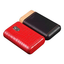 FxsD Cigar Box, Cuoio Sintetico Cucito Portatile Cigar Humidor, Cigar Box Foderato di Legno di Cedro, può ospitare 3 sigari, 3 Colori ## (Color : Red)