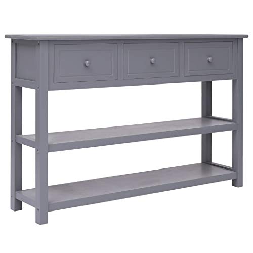SKM Credenza Grigia 115x30x76 cm in Legno