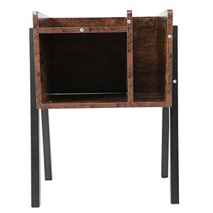 Tavolo da Comodino Elegante Comodino Impilabile Tavolino Tavolino con unità di Stoccaggio Verticale Comodino in Legno