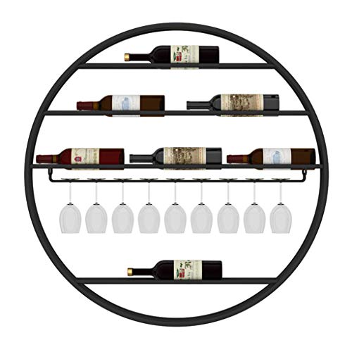 Portabottiglie Casa/Bar Retro Europeo a Parete con Supporto in Vetro, mensola sospesa a Parete in Metallo | Ristorante Cucina Bar | Design Decorativo murale Organizzatore di Decorazioni per la casa