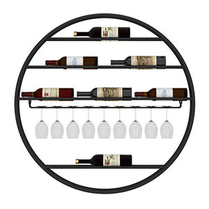 Portabottiglie Casa/Bar Retro Europeo a Parete con Supporto in Vetro, mensola sospesa a Parete in Metallo | Ristorante Cucina Bar | Design Decorativo murale Organizzatore di Decorazioni per la casa