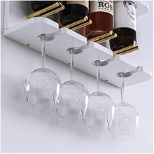Porta Vino A Parete Scaffale Legno Porta Vino Porta Bottiglie E Vetro - Portabottiglie Da Parete Che Può Contenere 4 Bottiglie Di Vino Rosso E 4 Bicchieri