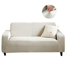 Fodere per Divano Copridivano Elasticizzato Jacquard Tinta Unita per Divani Copertura Protezione per Mobili in Spandex di Poliestere con Fondo Elastico e Antiscivolo (Bianca,190-230 cm)