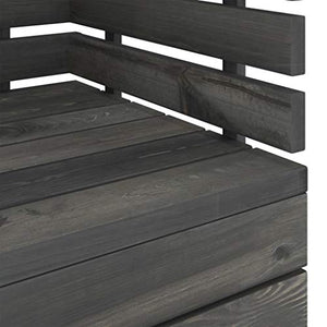 vidaXL Set Divani da Giardino su Pallet 7 pz Legno Pino Grigio Scuro