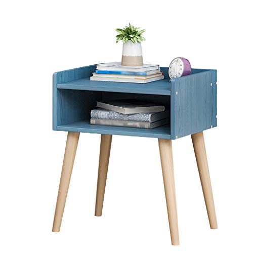 Comodini Decorazione Assemblea Domestica Addensare Studio di Legno Solido Locker Letto n pompaggio Bagno Soggiorno Corridoio Multifunzione 33X28X44cm MUMUJIN (Color : Blue Wood)