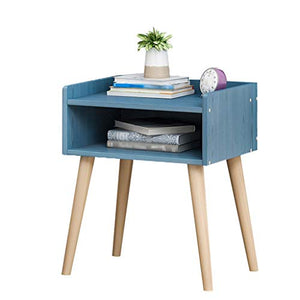 Comodini Decorazione Assemblea Domestica Addensare Studio di Legno Solido Locker Letto n pompaggio Bagno Soggiorno Corridoio Multifunzione 33X28X44cm MUMUJIN (Color : Blue Wood)