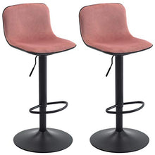 Duhome 2X Sgabelli da Bar in Velluto Regolabile in Altezza Girevole Design Unico Selezione Colore 828, Colore:Rosa, Materiale:Velluto