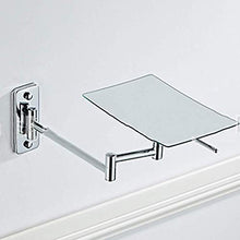 GEDHH 3X Ingrandito Monte Muro Specchio Ingranditore,Rettangolare Cromo Lucido Specchio Vanità,Girevole Estensibile Specchio Bagno Silver 14x22cm(6x9inch)