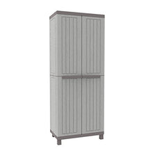 Terry, C-Wood 3680, Armadio da Esterno Interno a 2 Ante Effetto Legno, Divisorio Verticale e 3 Ripiani Interni. Materiale: Plastica, Dimensioni: 68x39x170 cm