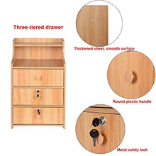 L.BAN Comodino in Legno con 3 cassetti, Comodo Comodino Multifunzionale Comodino Comodino Laterale Armadio Organizer, Semplice Comodino in Legno massello Divano tavolino Laterale per Soggiorno Cam