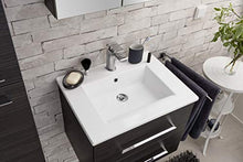 Fackelmann lavabo sotto armadio appeso 60 cm Rovere Scuro con ceramica bacino Serie B. perfetto