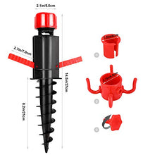 GIKPAL Picchetto di Supporto per Ombrelloni, Base con Gancio Appeso Mare Spiaggia Sabbia Sole Terra Sabbia trivella Gancio per ombrellone, Puntale, Avvitamento, Adattatori 20-32 mm