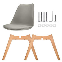 VADIM Set di Sedie Grigie Scandinave dallo Stile retrò, Sedia da Cucina dal Design in Legno Nordico Moderne, Ideali per Sala da Pranzo, ufficio, bar, 4 Pezzi