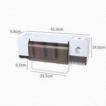 &ripiano di stoccaggio Set portaspazzolino Distributore automatico di dentifricio a parete Scanalature multifunzione Organizer for bagno con tazze Scaffale di finitura (Size : 41cm*33.7cm*14cm)