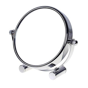 TUKA Specchio Cosmetico 10X Ingranditori, ø15,3 cm Doppia Faccia Specchi da Trucco Specchio da Tavolo Cromato, 6" Specchio Borsa per casa o Viaggio, Specchio Bagno per Trucco e Rasatura, TKD3142-10x