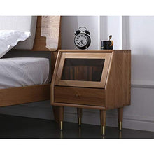 Comodino in Legno massello Nordico Moderno e Minimalista in Legno di Quercia Bianca Armadio ad Angolo FANJIANI