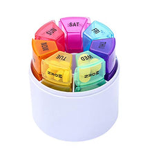 DOITOOL - Contenitore per pillole da viaggio, 7 pezzi, organizer portatile con 28 scomparti per pillole, per pillole, medicine, pillole, tablet, contenitore