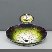 Yxx max -Lavabo Bathroom Lavandino, Lavandino Rotonda Vetro temperato Guardaroba contatore Glass Art Bacino Lavandino del lavabo (Size : Basin+Accessories+Faucet)