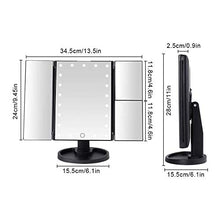 Specchio per Il Trucco Trucco Schermo Specchi Specchio da Toilette Tocco 22 1X LED Light / 2X / 3X 3 Utensili for La Piegatura di Trucco