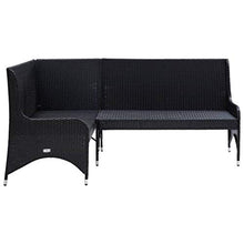FAMIROSA Divani Angolari da Giardino 2 pz in Polyrattan Nero