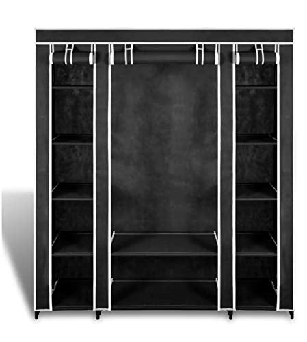 Pissente Armadio appendiabiti pieghevole con porta, armadio appendiabiti con cerniera, armadio appendiabiti con scomparto per la casa, 45 x 150 x 176 cm