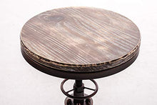 CLP Sgabello Lumos in Metallo E Legno I Forma A Idrante Design Industriale | Sgabello Robusto Altezza Regolabile 59-75CM I Sgabello Bar, Colore:Bronzo