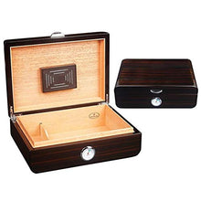 Humidor for sigari - Scatola for sigari in legno massello di sigari Humidor for sigari in legno di cedro Scatola for sigari lucidi in legno massello con igrometro Dimensioni: 28x20x10cm Cedro spagnolo