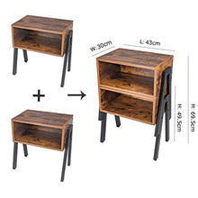 Leader Accessories Set 2 Comodini Camera da Letto Vintage Industriale Tavolini Lato Divano da Salotto Portaoggetti Rustico 43 * 30 * 49 cm cm