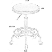 GYPPG Sedia di Bellezza con Sollevamento Rotante a 360 °, Stile Industriale Sgabello per Trucco Sgabello in Pelle PU Ferro Art Sgabello Rotondo Sgabello Rotondo Sgabello da Bar retrò Sga